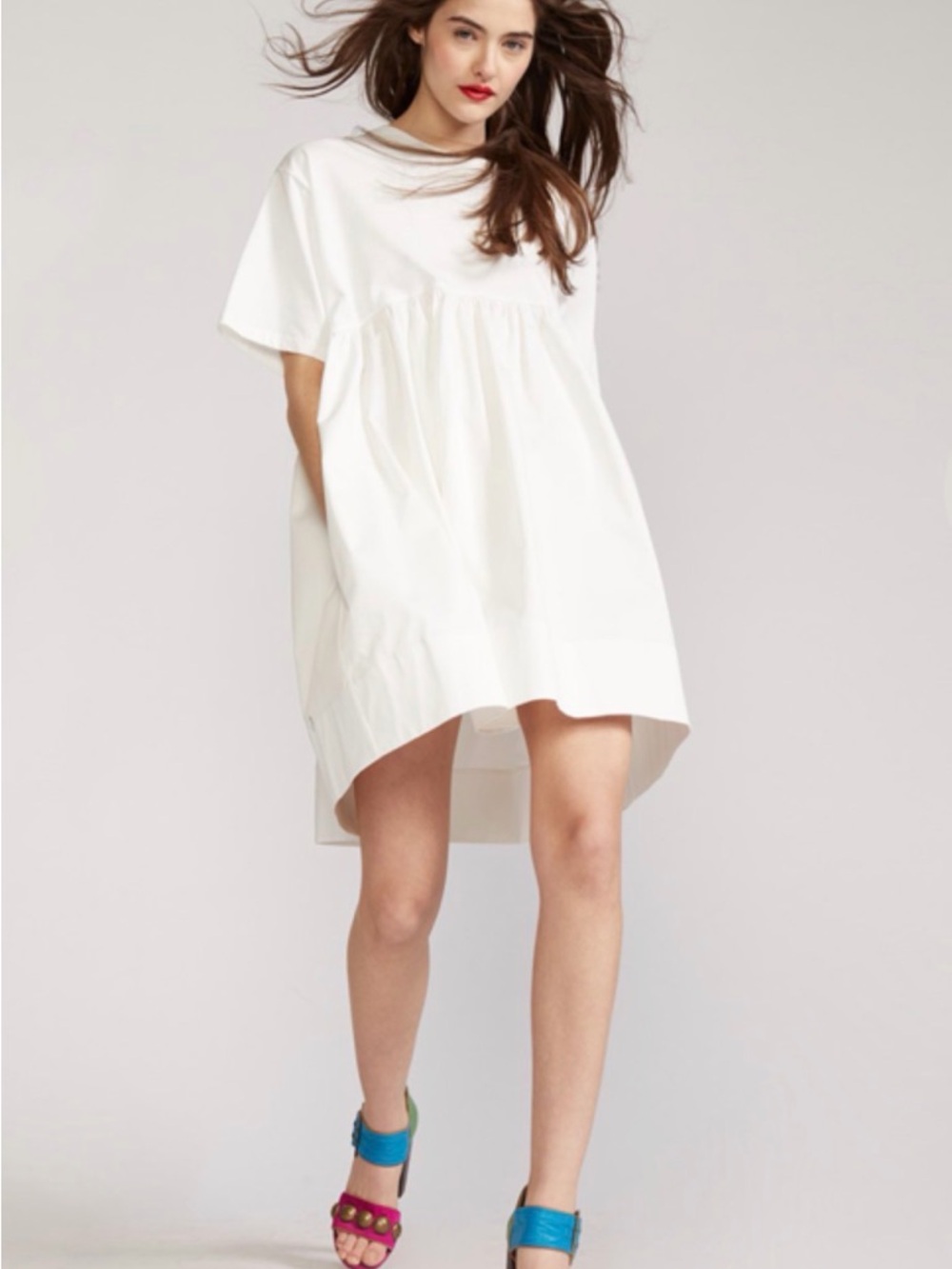 Cynthia Rowley White High-Low Babydoll Dress